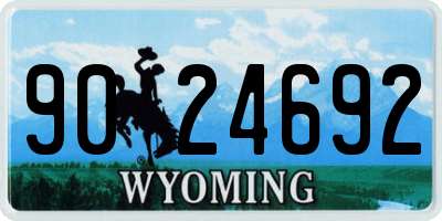 WY license plate 9024692