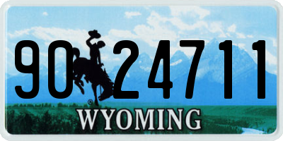 WY license plate 9024711