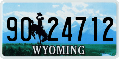 WY license plate 9024712