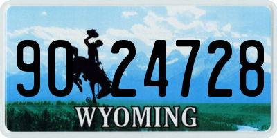 WY license plate 9024728
