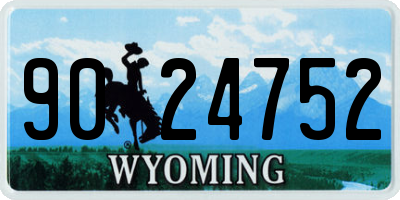 WY license plate 9024752
