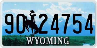 WY license plate 9024754