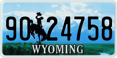 WY license plate 9024758