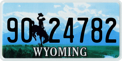 WY license plate 9024782