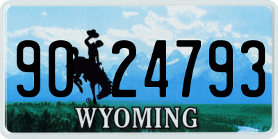 WY license plate 9024793