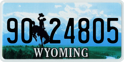 WY license plate 9024805