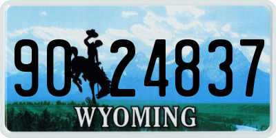 WY license plate 9024837
