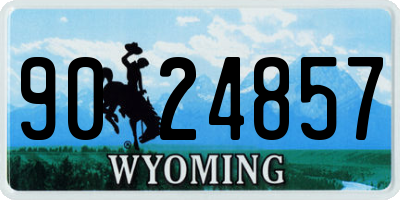 WY license plate 9024857