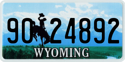 WY license plate 9024892