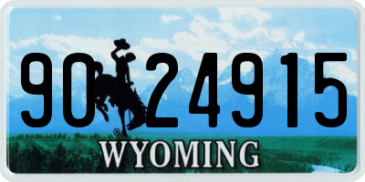 WY license plate 9024915