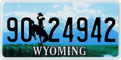 WY license plate 9024942