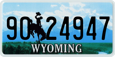 WY license plate 9024947