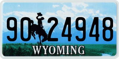 WY license plate 9024948