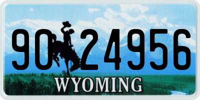WY license plate 9024956