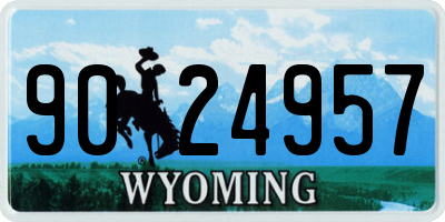WY license plate 9024957
