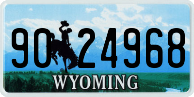 WY license plate 9024968