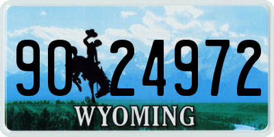 WY license plate 9024972