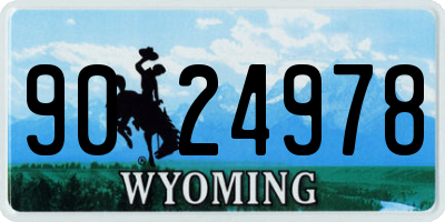 WY license plate 9024978