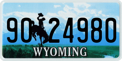 WY license plate 9024980