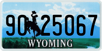 WY license plate 9025067