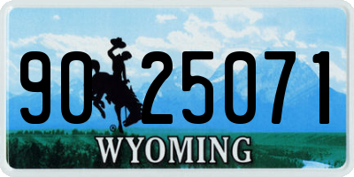 WY license plate 9025071
