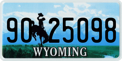 WY license plate 9025098