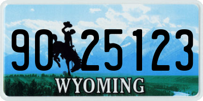WY license plate 9025123