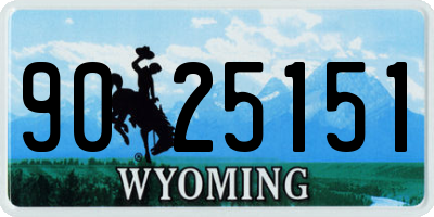 WY license plate 9025151