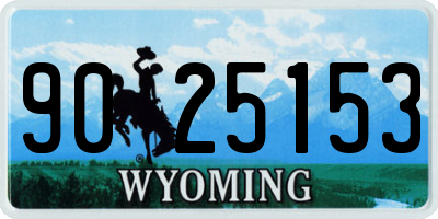 WY license plate 9025153
