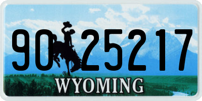 WY license plate 9025217
