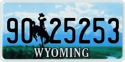 WY license plate 9025253