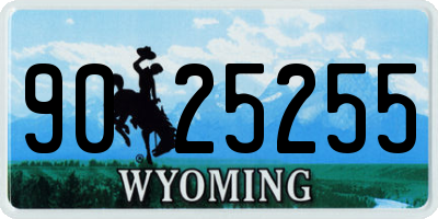 WY license plate 9025255