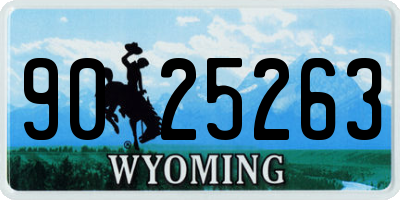 WY license plate 9025263