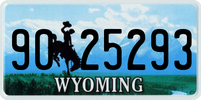 WY license plate 9025293