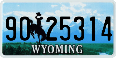 WY license plate 9025314