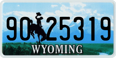 WY license plate 9025319