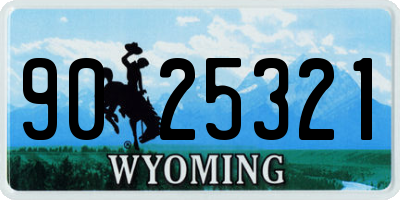 WY license plate 9025321