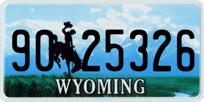 WY license plate 9025326