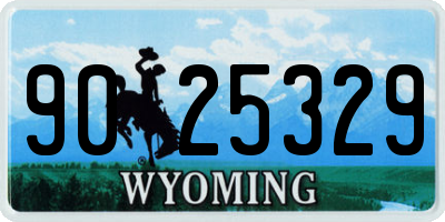 WY license plate 9025329