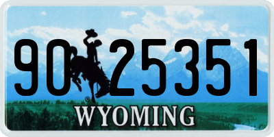 WY license plate 9025351