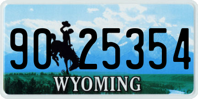 WY license plate 9025354
