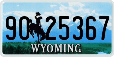 WY license plate 9025367