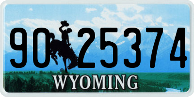 WY license plate 9025374