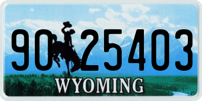 WY license plate 9025403