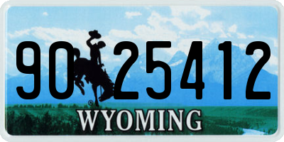 WY license plate 9025412