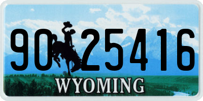 WY license plate 9025416