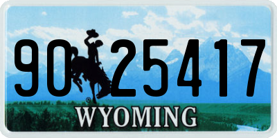 WY license plate 9025417