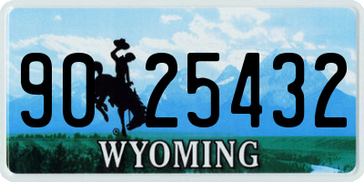WY license plate 9025432