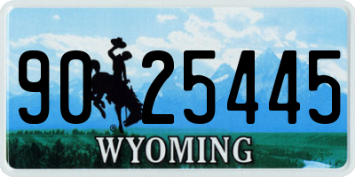 WY license plate 9025445