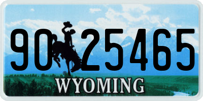 WY license plate 9025465